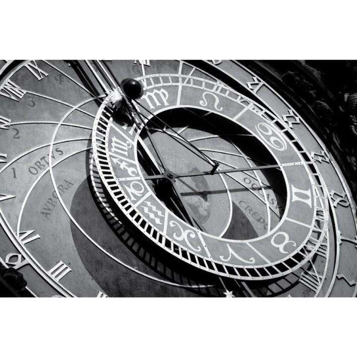 Prague Astronomical Clock Black & White Acrylic Print