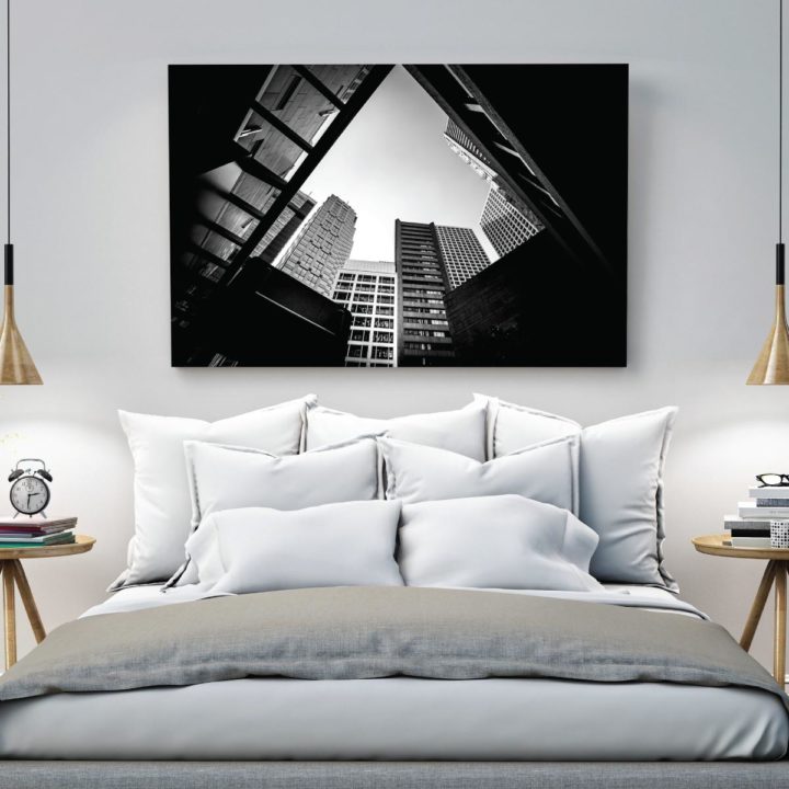 Abstract High Rise Buildings Black & White Acrylic Print - Image 2