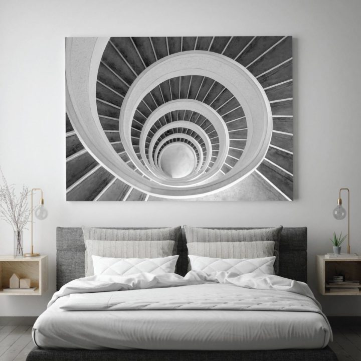 Ascending Spiral Black & White Acrylic Print - Image 2