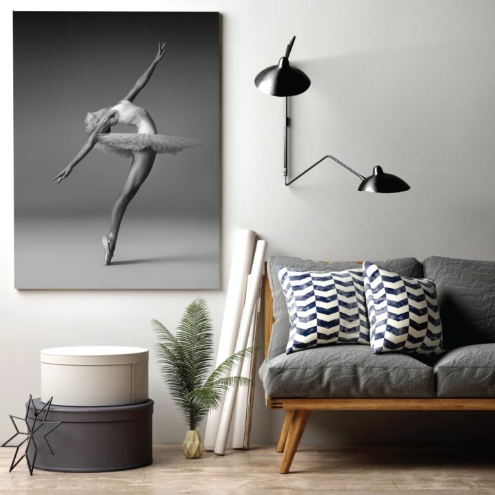 Posing Ballerina Black & White Acrylic Print - Image 2