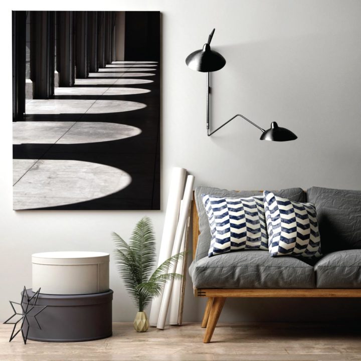 Light through Arches Black & White Acrylic Print - Image 2