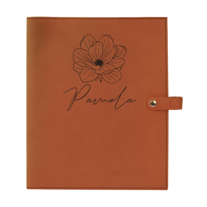 personalized laser engraved faux leather bible cover with clip closure