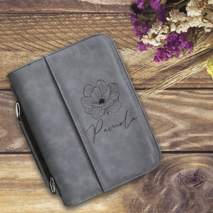 personalized laser engraved faux leather bible cover with handle and zipper