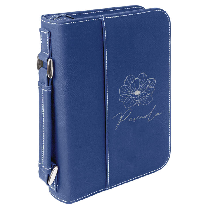 personalized laser engraved faux leather bible cover with handle and zipper