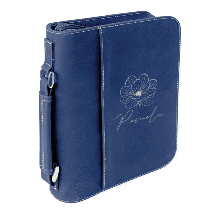 personalized laser engraved faux leather bible cover with handle and zipper