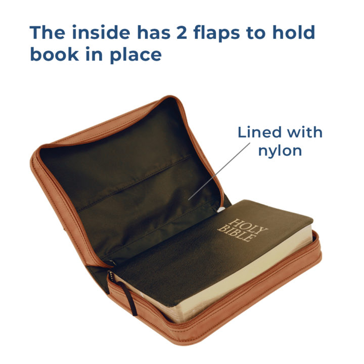 personalized laser engraved faux leather bible cover with handle and zipper