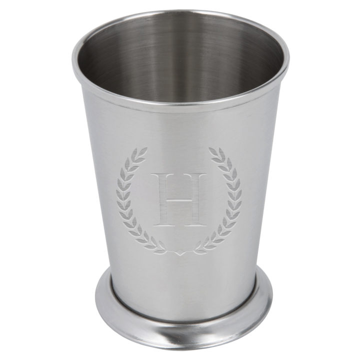 Personalized Laurel Monogram Stainless Steel Mint Julep Cocktail Glass - Image 7
