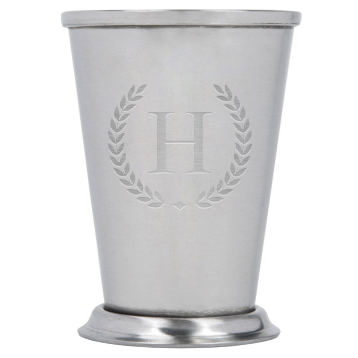 Personalized Laurel Monogram Stainless Steel Mint Julep Cocktail Glass - Image 9