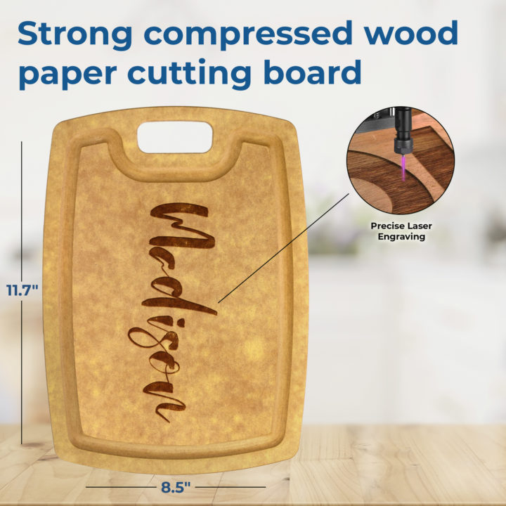 Personalized Composite Wood Cutting Board with Juice Groove - Image 3