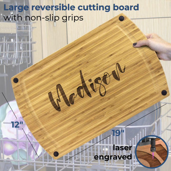 Personalized Dishwasher Safe Bamboo Carving Board - Image 2