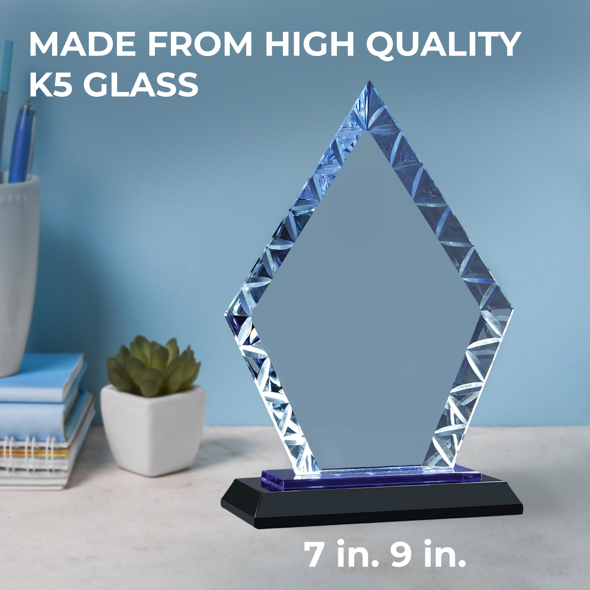 Personalized Diamond Accent Glass Award