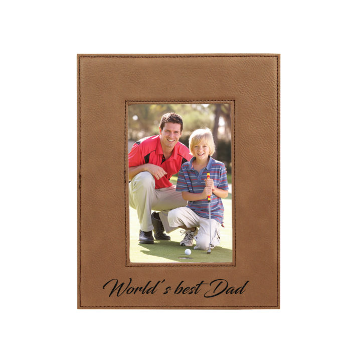 custom engraved faux leather photo frame 4x6