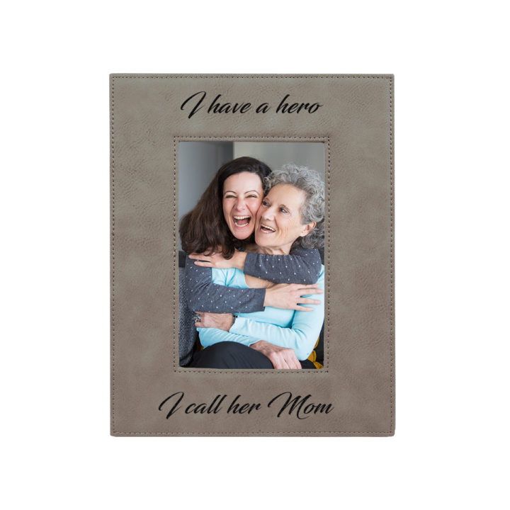 custom engraved faux leather photo frame 4x6