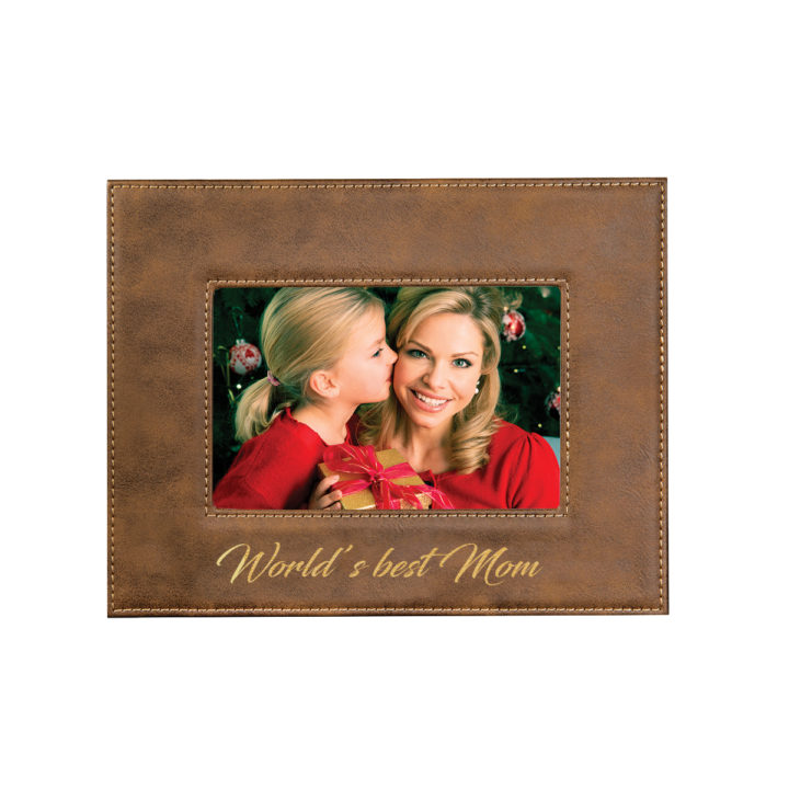 custom engraved faux leather photo frame 4x6