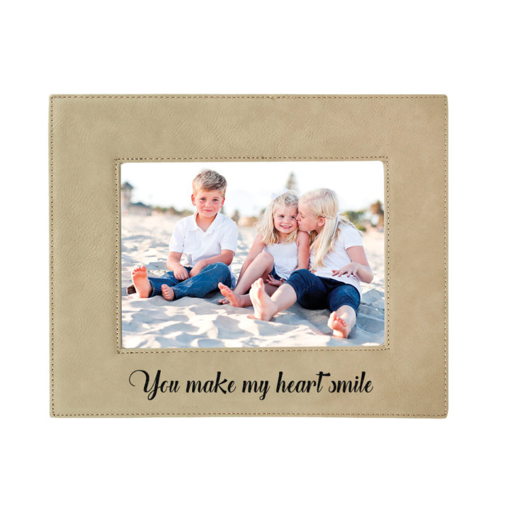 custom engraved faux leather photo frame 5x7