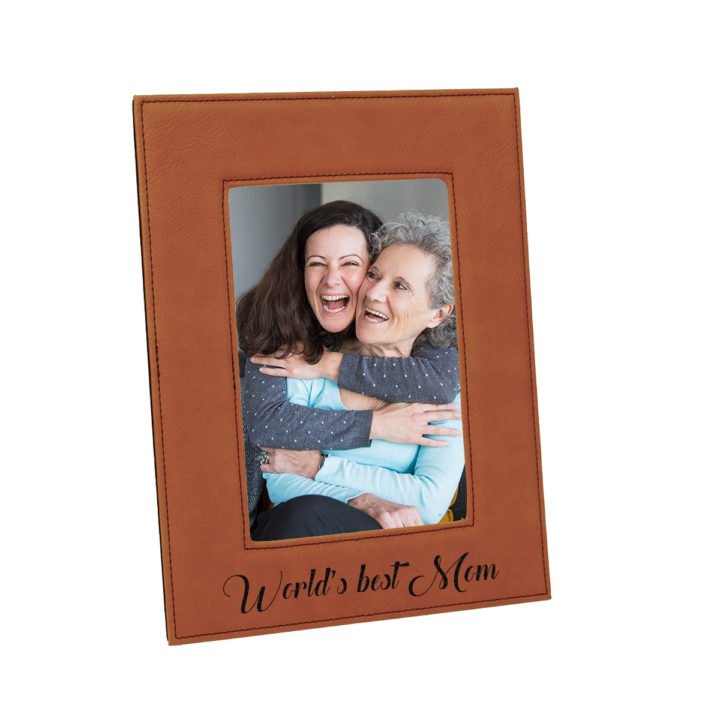 custom engraved faux leather photo frame 5x7