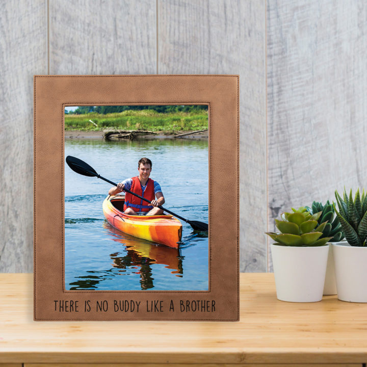 custom engraved faux leather photo frame 8x10