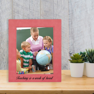 custom engraved faux leather photo frame 8x10