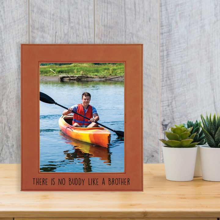 custom engraved faux leather photo frame 8x10