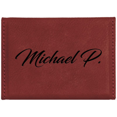 Personalized  Aluminum and Leatherette Card Holder