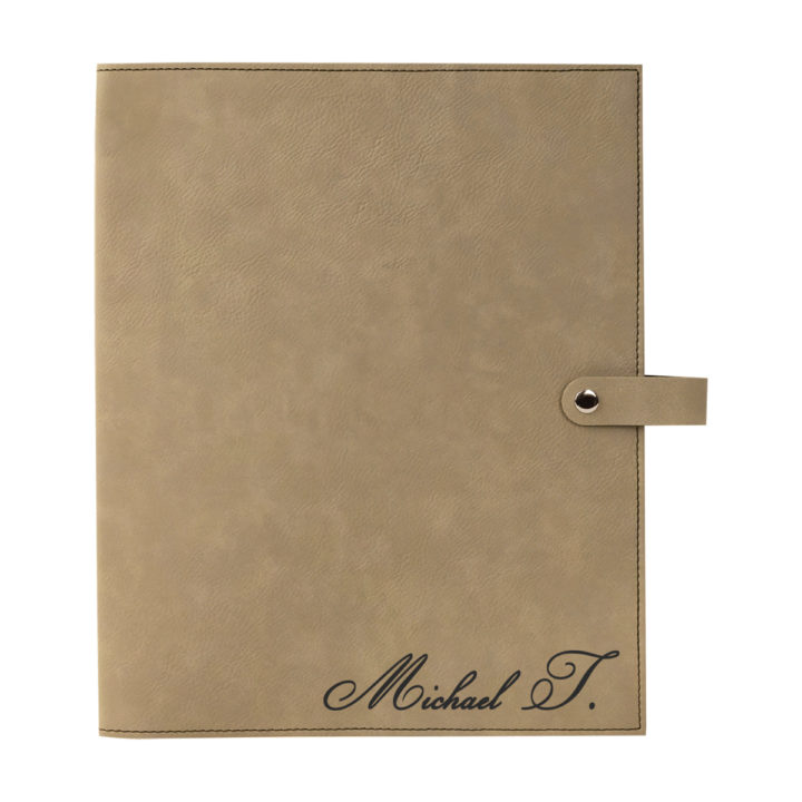 personalized laser engraved faux leather bible cover with clip closure