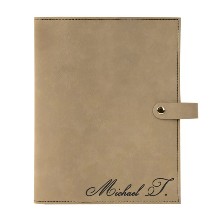 personalized laser engraved faux leather bible cover with clip closure