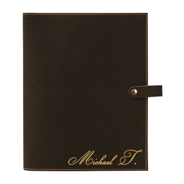 personalized laser engraved faux leather bible cover with clip closure