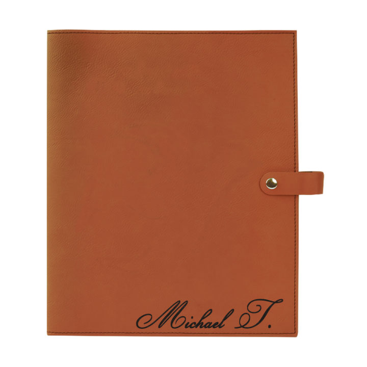 personalized laser engraved faux leather bible cover with clip closure