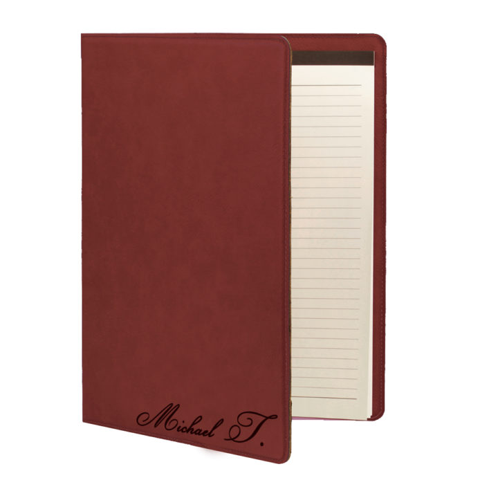 faux leather portfolio with notepad
