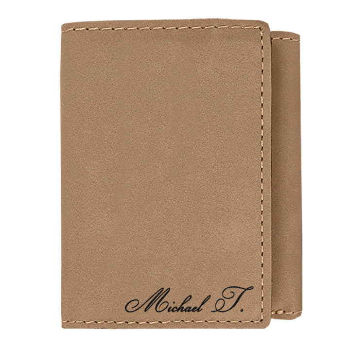 Personalized Leatherette Tri-Fold Wallet - Image 3