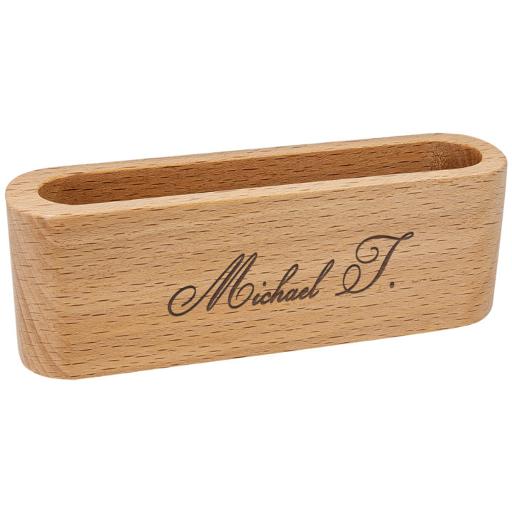 Personalized Wood Desk Card Holder - Image 2