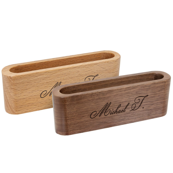 Personalized Wood Desk Card Holder - Image 7