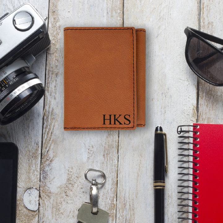 Personalized Leatherette Tri-Fold Wallet