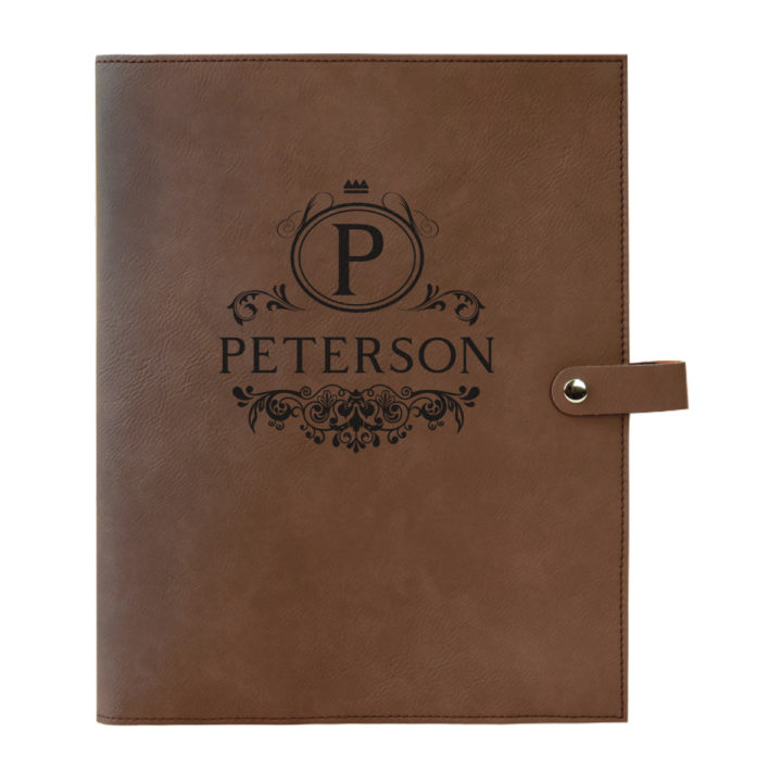 personalized laser engraved faux leather bible cover with clip closure