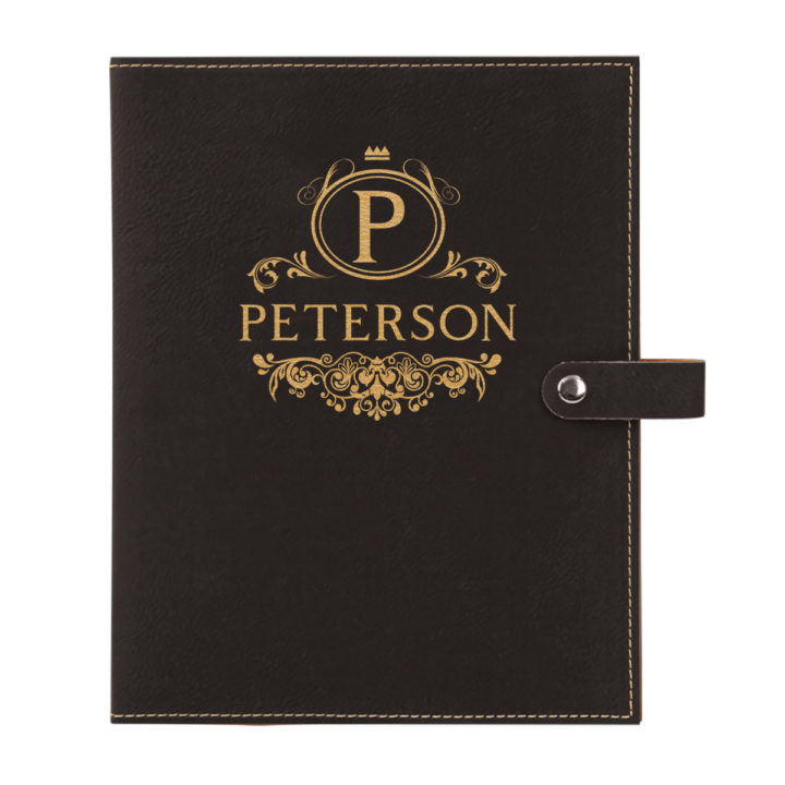 personalized laser engraved faux leather bible cover with clip closure