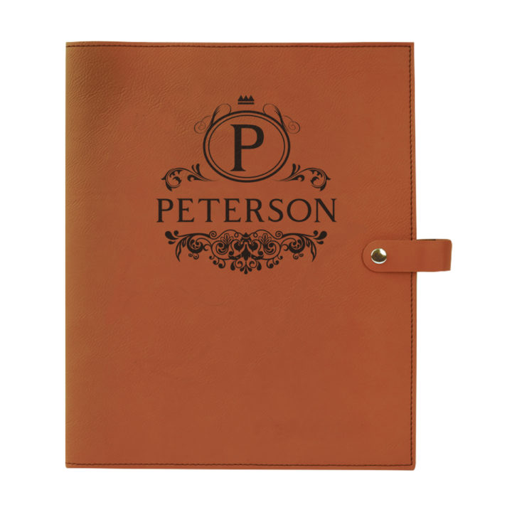 personalized laser engraved faux leather bible cover with clip closure