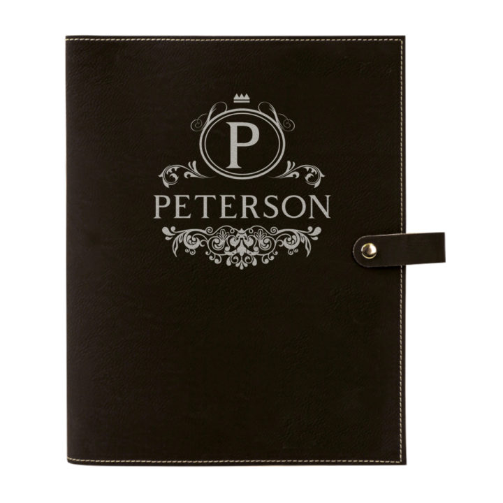 personalized laser engraved faux leather bible cover with clip closure