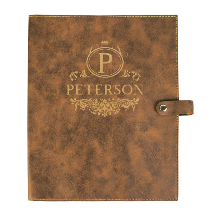 personalized laser engraved faux leather bible cover with clip closure