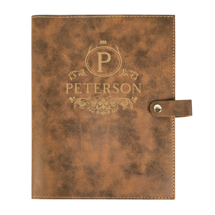 personalized laser engraved faux leather bible cover with clip closure