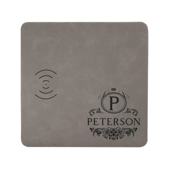 custom laser engraved wireless phone charging pad