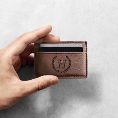 Personalized Horace Leatherette Wallet Clip