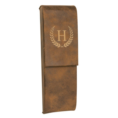 Personalized Horace Leatherette Double Pen Case
