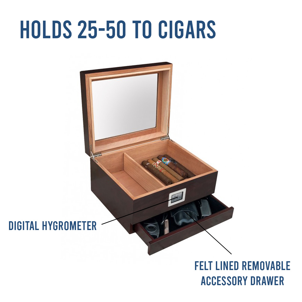 Personalized Hermes Cigar Humidor Chalet Glasstop