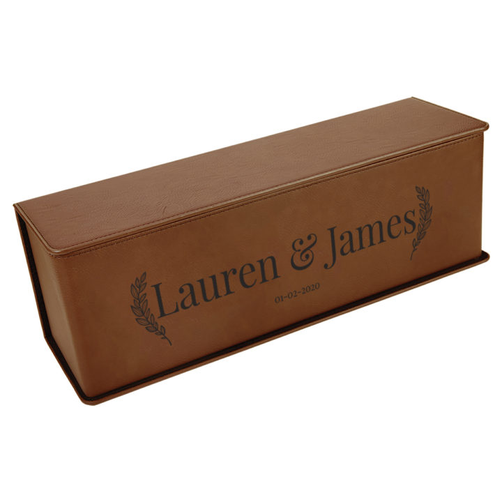 Personalized Leatherette Wine Box with Tool Set - Image 20
