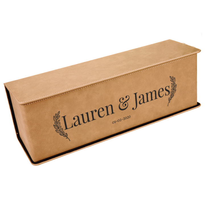 Personalized Leatherette Wine Box with Tool Set - Image 14
