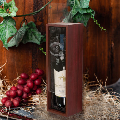 personalized custom laser engraved rosewood double wine bottle box with tools