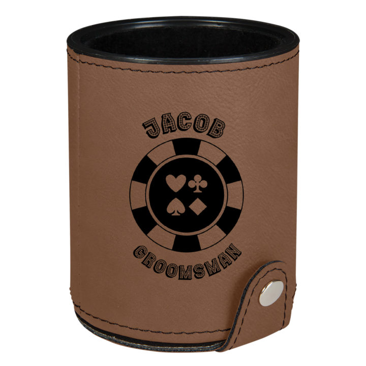 Personalized Poker Leatherette Dice Cup - Image 8