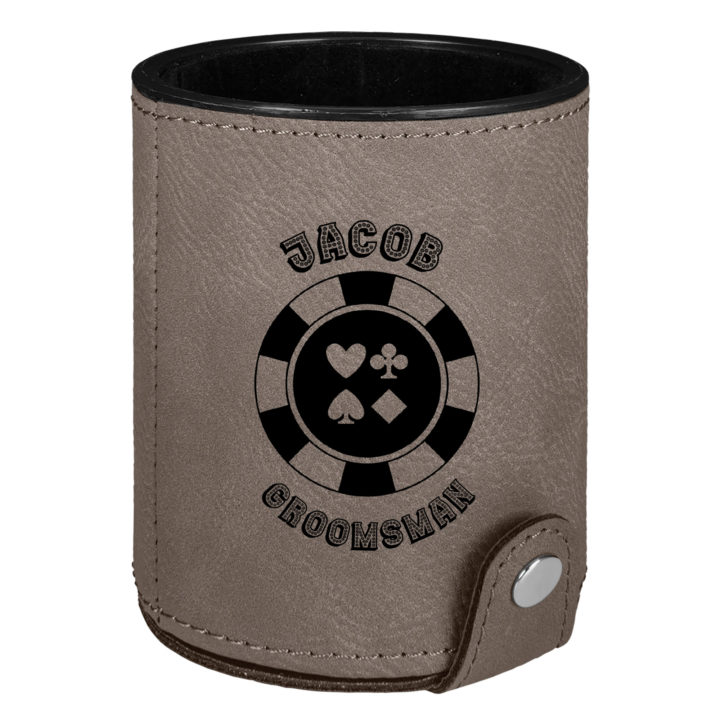 Personalized Poker Leatherette Dice Cup - Image 7