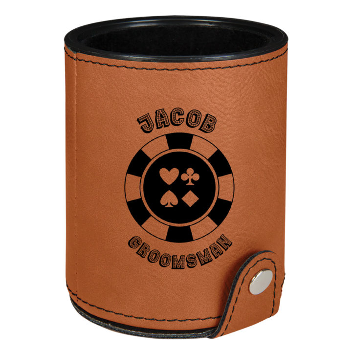 Personalized Poker Leatherette Dice Cup - Image 5