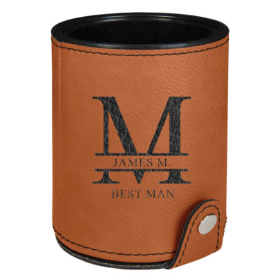 Personalized Monogram Leatherette Dice Cup